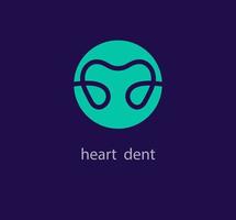 Round heart and dent logo. Unique design. Clinic and dental health logo template. vector. vector