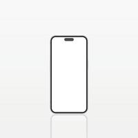 Realistic Smartphone Interface, High Quality Mobile Phone Front View, Empty Screen Vector Mockup