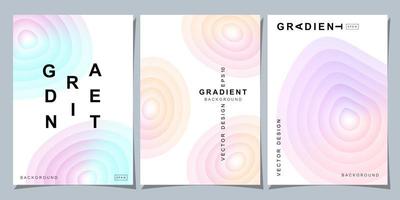 Set of creative covers or posters concept in modern minimal style for corporate identity, branding, social media advertising, promo. Minimalist cover design template with dynamic fluid gradient. vector