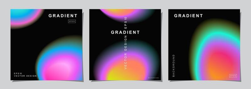 Set of creative covers or posters concept in modern minimal style for corporate identity, branding, social media advertising, promo. Minimalist cover design template with dynamic fluid gradient.