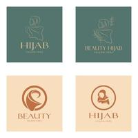 muslimah hijab logo template vector illustration design-vector