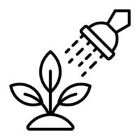 Watering plants vector design in trendy style, premium icon of ecology