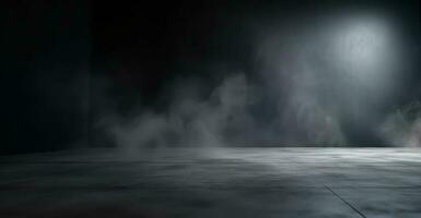 Empty dark abstract cement wall and studio room photo