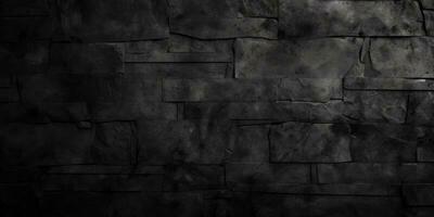 Black concrete stone wall background grunge textured photo