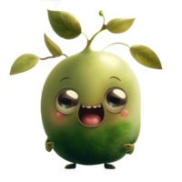 cute happy pea character AI Generative png