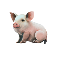 Vintage Watercolor Pig png