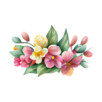 aguarela floral ilustração png