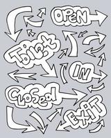 Open Sign Closed with arrow symbol. for use in cafes, buildings, shops and others vector