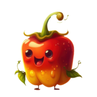 cute happy bell pepper character AI Generative png