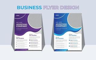 Modern business flyer or brochure cover layout design template vector