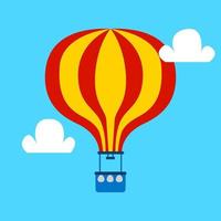 hot air balloon illustration in flat style for children's book vector