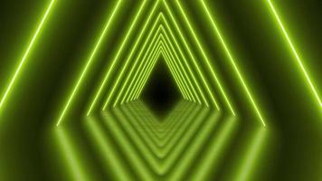 abstrato néon verde linha túnel fundo video