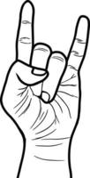 rock en gesto símbolo. pesado metal mano gesto vector ilustración