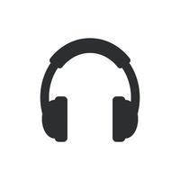 Headphone icon in flat style. Earphone vector illustration on isolated background. Listen music sign business concept.