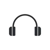 Headphone icon in flat style. Earphone vector illustration on isolated background. Listen music sign business concept.