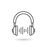 Headphone icon in flat style. Earphone vector illustration on isolated background. Listen music sign business concept.