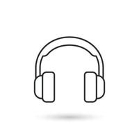 Headphone icon in flat style. Earphone vector illustration on isolated background. Listen music sign business concept.