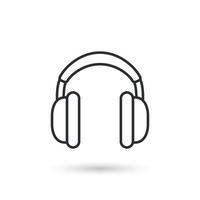 Headphone icon in flat style. Earphone vector illustration on isolated background. Listen music sign business concept.