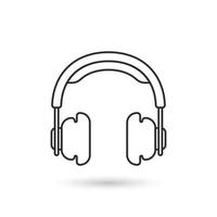 Headphone icon in flat style. Earphone vector illustration on isolated background. Listen music sign business concept.