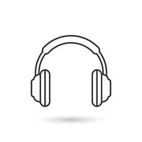 Headphone icon in flat style. Earphone vector illustration on isolated background. Listen music sign business concept.