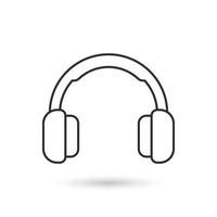 Headphone icon in flat style. Earphone vector illustration on isolated background. Listen music sign business concept.