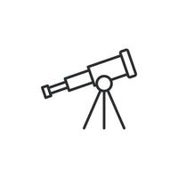 Telescope icon in flat style. Cosmos discover vector illustration on isolated background. Astronomy sign business concept.