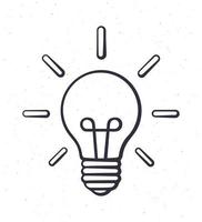 Hand drawn doodle of light bulb in doodle art style vector