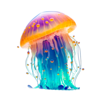 cartoon color jelly fish icon png