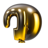 alto calidad imagen de oro globos dígito 1 uno png