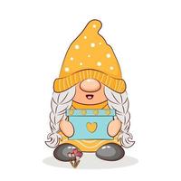 Sweet Spring Gnome. vector illustrator