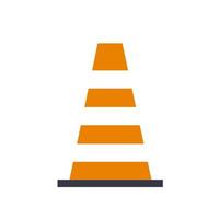 Road cone sign, used at a construction site, to mark the boundaries of the territory vector