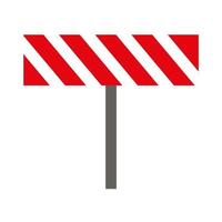 Construction bypass sign, rectangle with red and white stripes vector