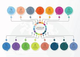 Infographic with 15 steps, process or options. vector