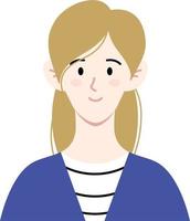 simple flat woman avatar vector