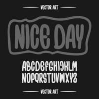 Vector hand drawn alphabet. Letters and numbers for decoration and design.