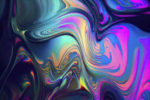 Iridescent marbled holographic texture in vibrant neon and pastel colors photo