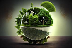 green energy, sustainable industry. Environmental, Social, and Corporate Governance concept photo