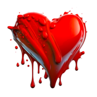 cœur éclabousser concept avec une rouge Trois dimensionnel l'amour png