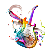 cute colorful guitar icon png