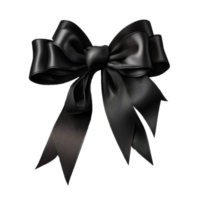 black silk ribbons and bow isolated png