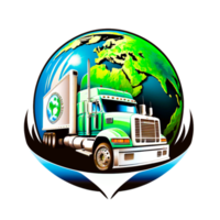 dessin animé un camion déformé autour global png