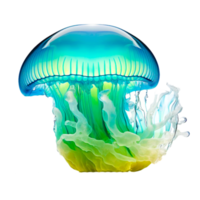 sea blue jellyfish illustration png