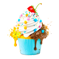 free cup cake with cherry png