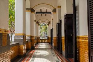 Corridor Inside the old mansion on the down town Semarang Central Java. The photo is suitable to use for travel destination, holiday poster and travel content media.