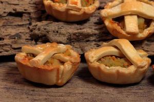 Vegetarian spinach pie or quiche with feta cheese photo