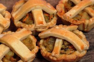 Vegetarian spinach pie or quiche with feta cheese photo