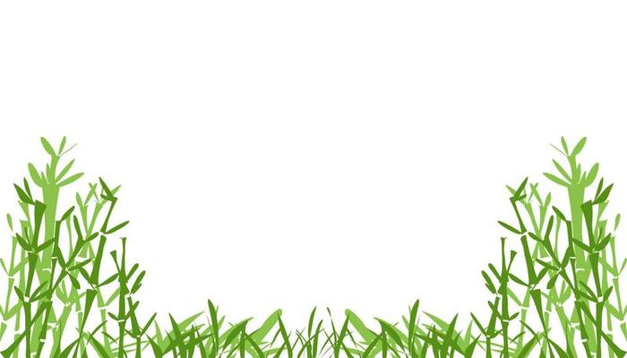 Background illustration with lots of grass and bamboo