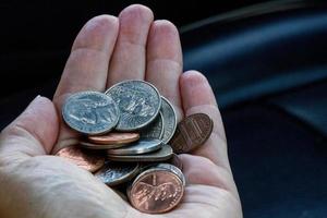 A handful of American coins photo