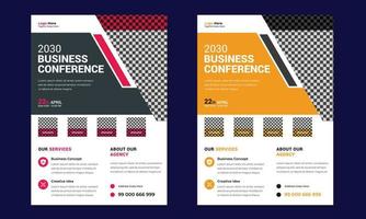 Business conference square flyer or corporate business conference flyer design template. vector