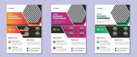 Corporate business conference flyer template. vector